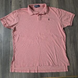 Polo Ralph Lauren Mens Classic Fit Polo Shirt Pink Short Sleeve Size L
